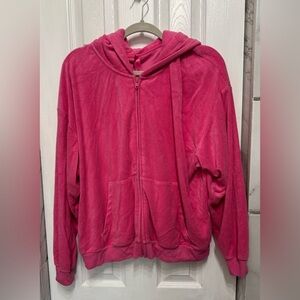 SKIMS Pink Terry Cloth Full Zip Hoodie W/ Pockets Women’s Size 2X